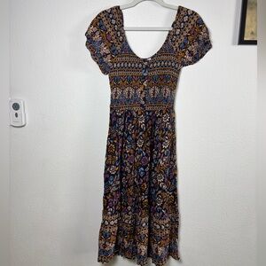 Bohemian Floral Print Dress